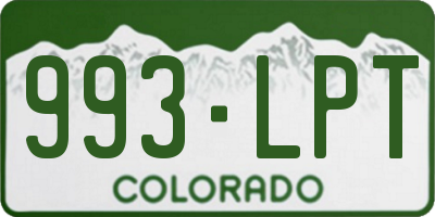 CO license plate 993LPT