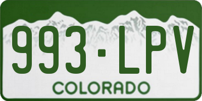 CO license plate 993LPV