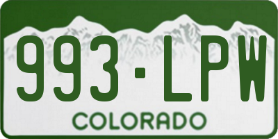 CO license plate 993LPW