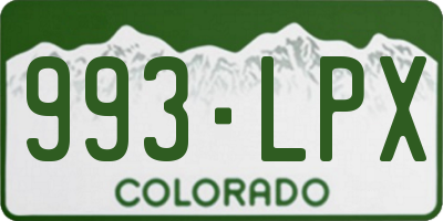CO license plate 993LPX
