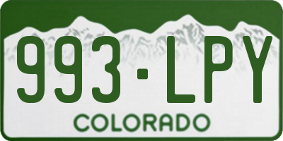 CO license plate 993LPY