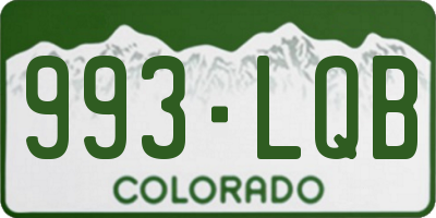 CO license plate 993LQB