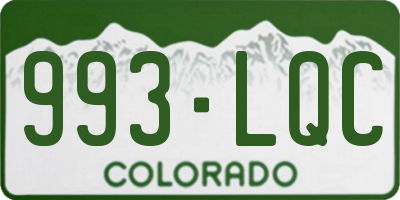 CO license plate 993LQC