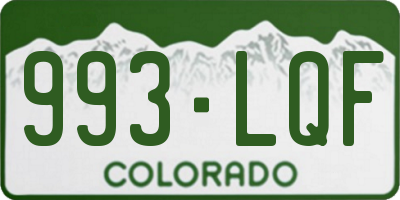 CO license plate 993LQF