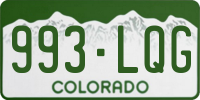 CO license plate 993LQG