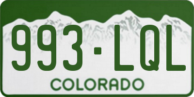 CO license plate 993LQL