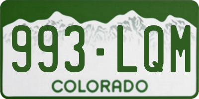 CO license plate 993LQM