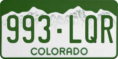 CO license plate 993LQR