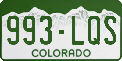 CO license plate 993LQS