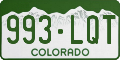 CO license plate 993LQT