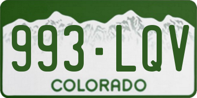 CO license plate 993LQV