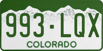 CO license plate 993LQX