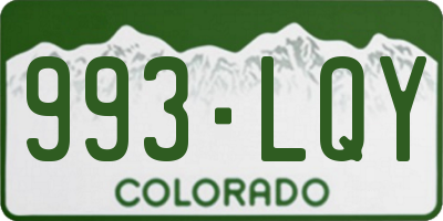 CO license plate 993LQY
