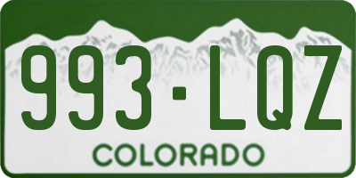 CO license plate 993LQZ