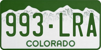 CO license plate 993LRA