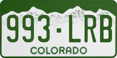 CO license plate 993LRB