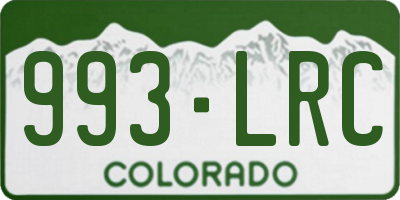 CO license plate 993LRC