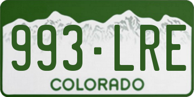 CO license plate 993LRE