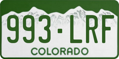 CO license plate 993LRF
