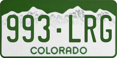 CO license plate 993LRG