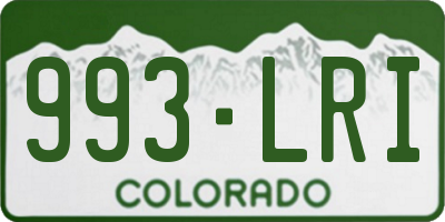 CO license plate 993LRI