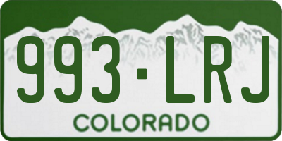 CO license plate 993LRJ
