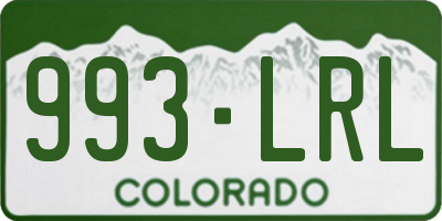 CO license plate 993LRL