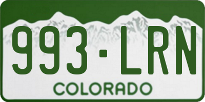 CO license plate 993LRN