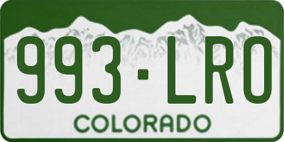 CO license plate 993LRO
