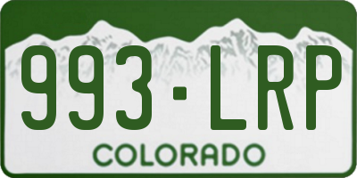 CO license plate 993LRP