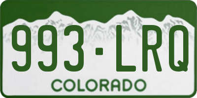 CO license plate 993LRQ