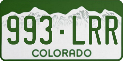 CO license plate 993LRR
