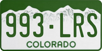 CO license plate 993LRS
