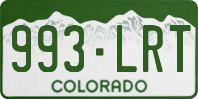 CO license plate 993LRT