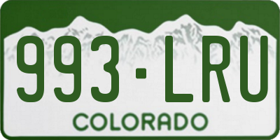 CO license plate 993LRU