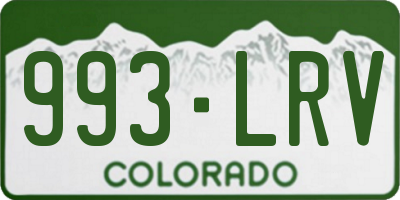 CO license plate 993LRV
