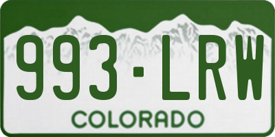 CO license plate 993LRW