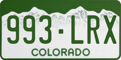 CO license plate 993LRX