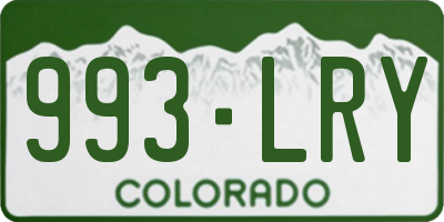 CO license plate 993LRY