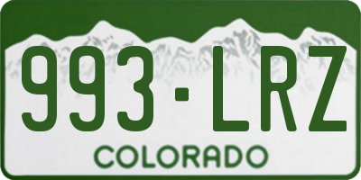 CO license plate 993LRZ