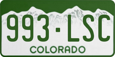 CO license plate 993LSC