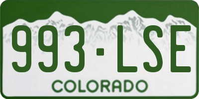 CO license plate 993LSE