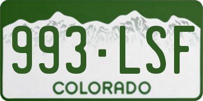 CO license plate 993LSF
