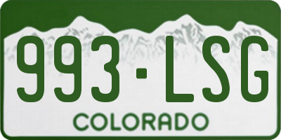 CO license plate 993LSG