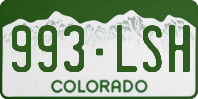 CO license plate 993LSH