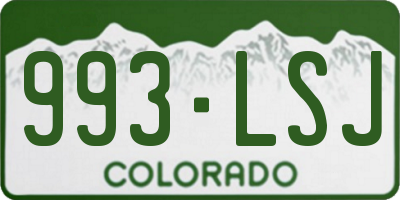 CO license plate 993LSJ