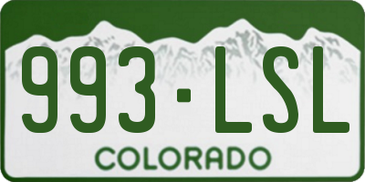 CO license plate 993LSL