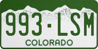 CO license plate 993LSM