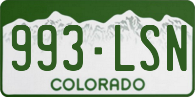 CO license plate 993LSN