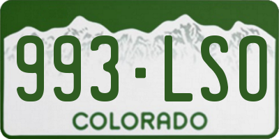 CO license plate 993LSO